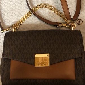 Michael Kors Lita Medium Two-Tone Brown Crossbody
